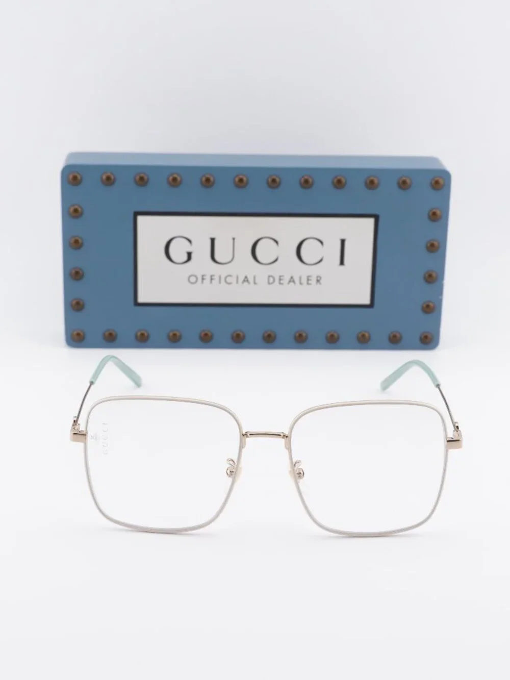 Gucci GG0445O 004 Square Eyeglasses – Gold 56mm